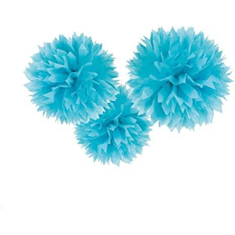 Amscan Blue Fluffy Decorations - Pack of 3