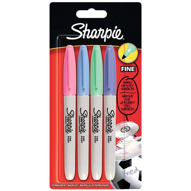Sharpie Fine Permanent Markers Pastels - Pack of 4