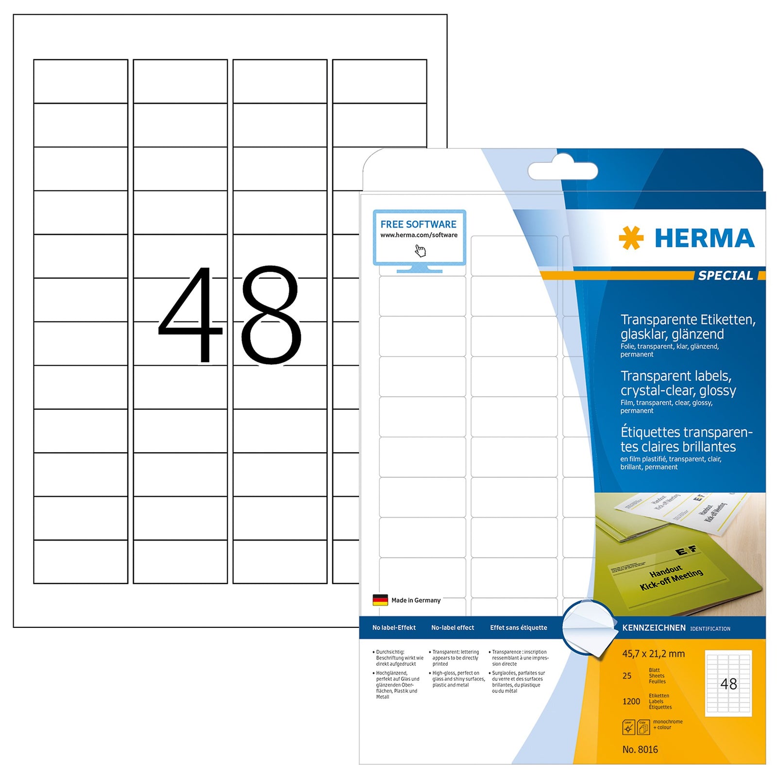 Herma Transparent Glossy A4 Labels - (Laser)