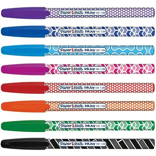Paper Mate InkJoy 100 Capped 1.0 mm Medium Tip Ball Pen Assorted Fun C –  Istiklal Library
