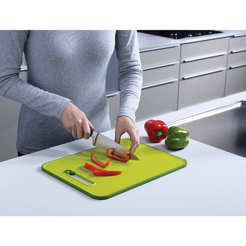 Joseph Joseph Slice & Sharpen Cutting Board with Integrated Knife Sharpener, Large - Green