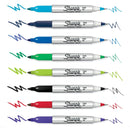 طقم أقلام ماركر مزدوج برأس متوسط و رأس رفيع شاربي سعة ٨ لون
