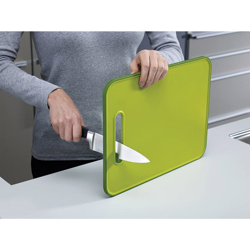 Joseph Joseph Slice & Sharpen Cutting Board with Integrated Knife Sharpener, Large - Green