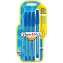 Paper Mate InkJoy 100 Capped Ball Pen with 1.0 mm Medium Tip - Blue, Pack of 4