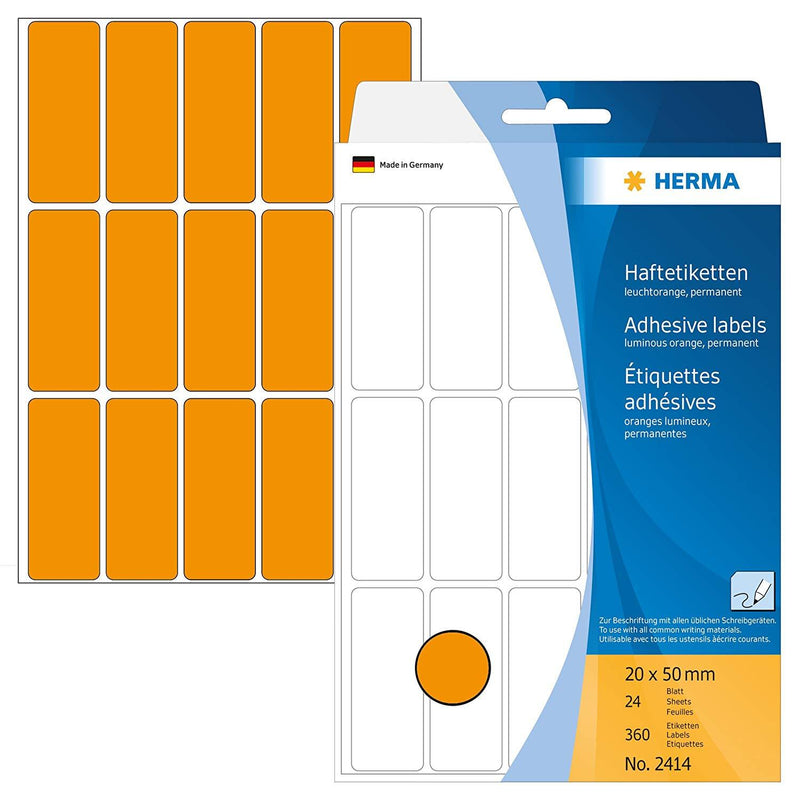 Herma Colored Adhesive Labels (20mm x 50mm) - Pack