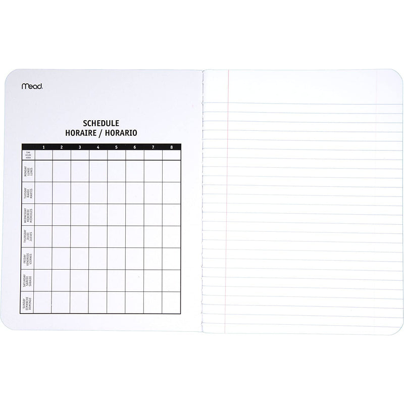 Mead Wide Ruled 3 Subject Composition Notebook 120 Sheets - Assorted Colours