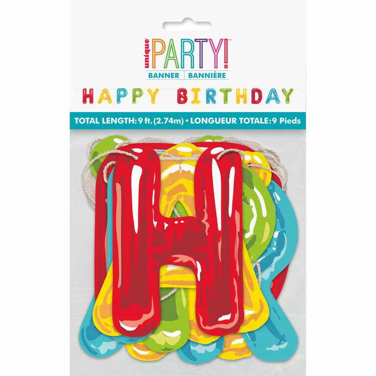 Unique Party Letter Birthday Banner 2.74m
