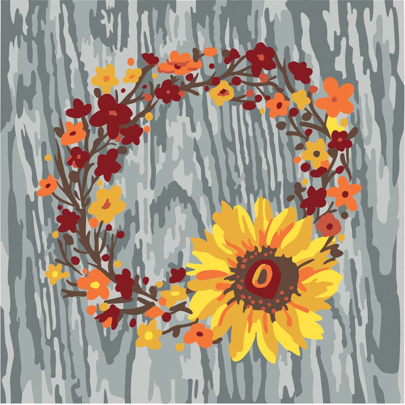 Plaid Let's Paint By Numbers Fall Wreath On Printed Canvas 35x35 cm