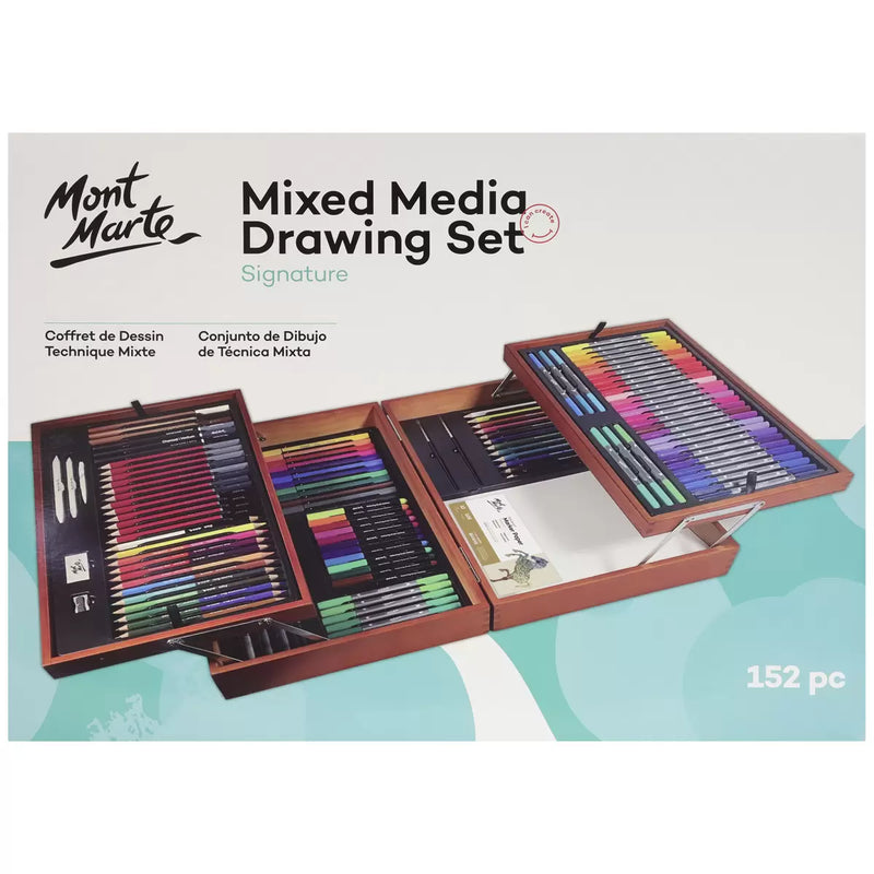 Mont Marte Signature Mixed Media Drawing Set in Wooden Box - 152 Pcs