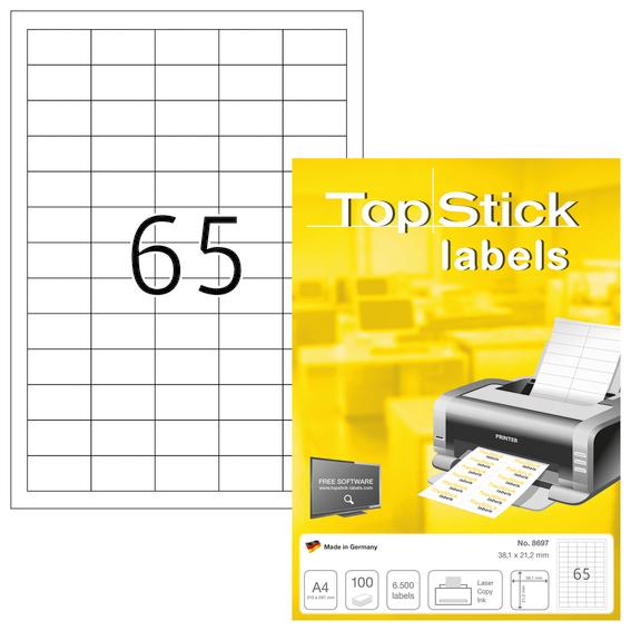 NEW Top Stick Printable Labels on A4 Assorted Sizes - 100 Sheets