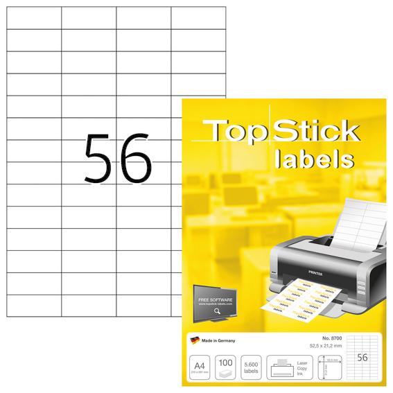 NEW Top Stick Printable Labels on A4 Assorted Sizes - 100 Sheets