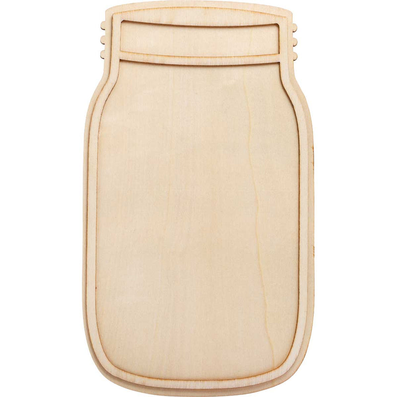 Plaid Crafts Wood Unpainted Layered Shapes Mason Jar 10"