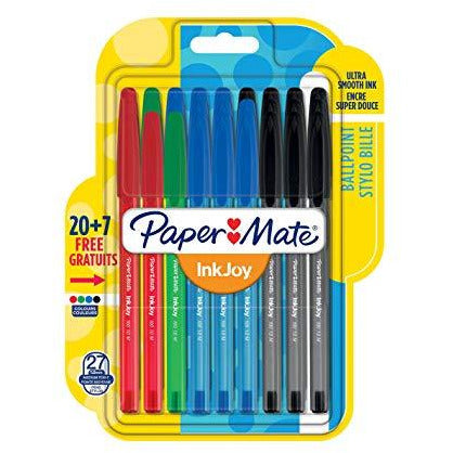 قلم حبر جاف مع غطاء خط متوسط ١،٠ ملم بيبرميت انك جوي ملون سعة ٢٠ + ٧ مجانا
