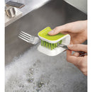 Joseph Joseph BladeBrush Knife and Cutlery Cleaner Brush Bristle Scrub Kitchen Washing Non-Slip, One Size - Green/Grey