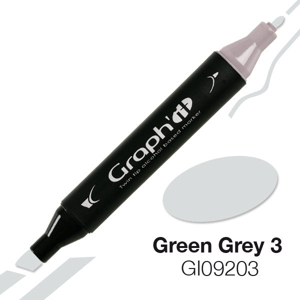 قلم ماركر رأسين غراف ات للرسم الجرافيكي و التصميم  درجات الرمادي
الوردي و الأخضر