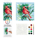 Plaid Let's Paint By Numbers Winter Cardinal On Printed Canvas 35x35 cm