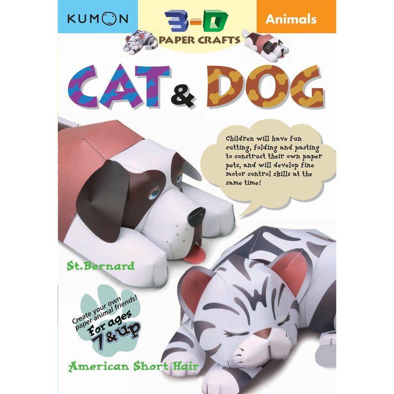 Kumon 3D Paper Crafts Cat & Dog Ages 7+