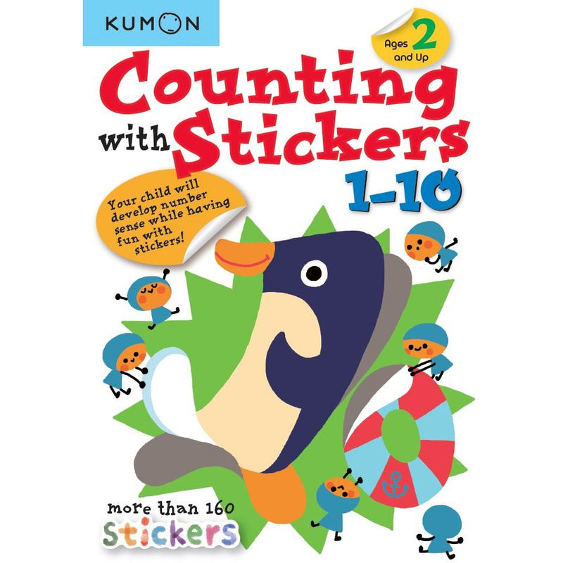 كتاب تعليمي للأطفال مع ملصقات كومون الاعداد ١ الى ١٠  العمر ٢+  سنوات باللغة الإنجليزية
