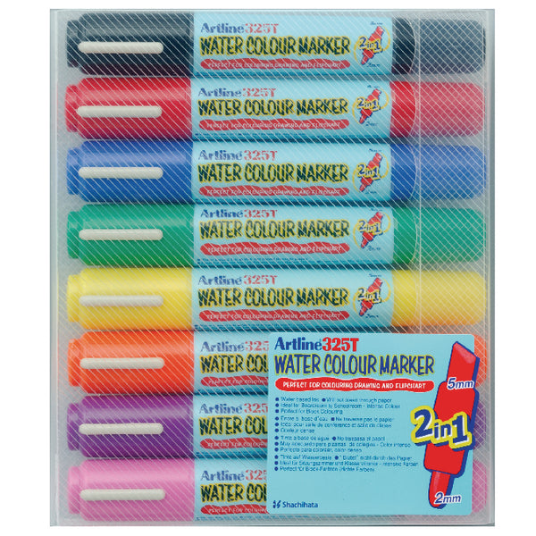 Artline Twin Tip Water Colour Marker 2in1 Set - Pack of 8