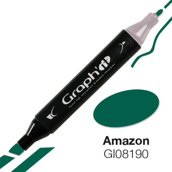 قلم ماركر رأسين غراف ات للرسم الجرافيكي و التصميم  درجات الأخضر
