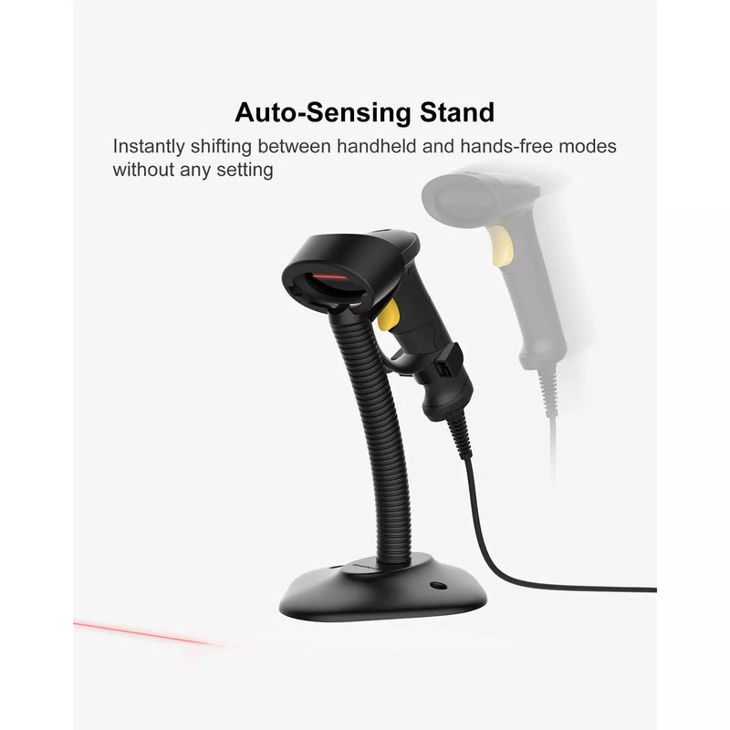 Inateck 1D USB Corded Barcode Scanner with Intelligent Stand