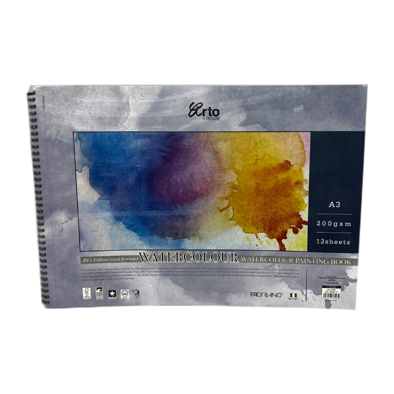 CampAp A3 Spiral Watercolor Painting Book