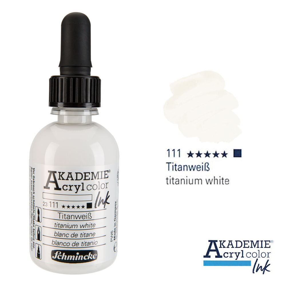 Schmincke Akademie Acrylic Colours Ink 50ml Bottles & Pipette