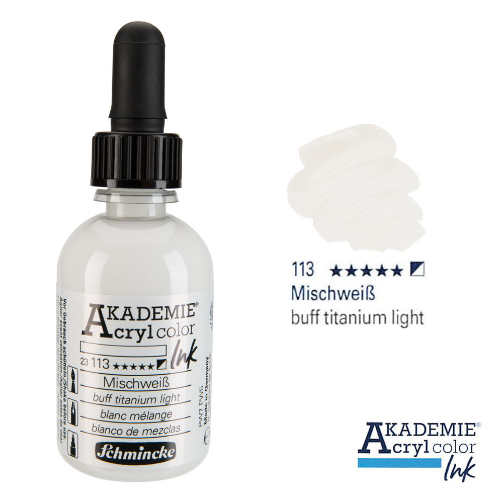 Schmincke Akademie Acrylic Colours Ink 50ml Bottles & Pipette