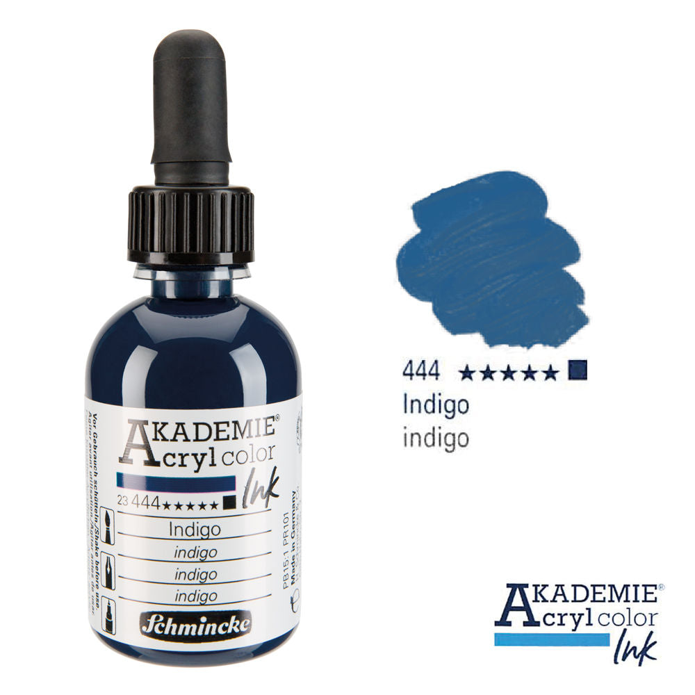 Schmincke Akademie Acrylic Colours Ink 50ml Bottles & Pipette