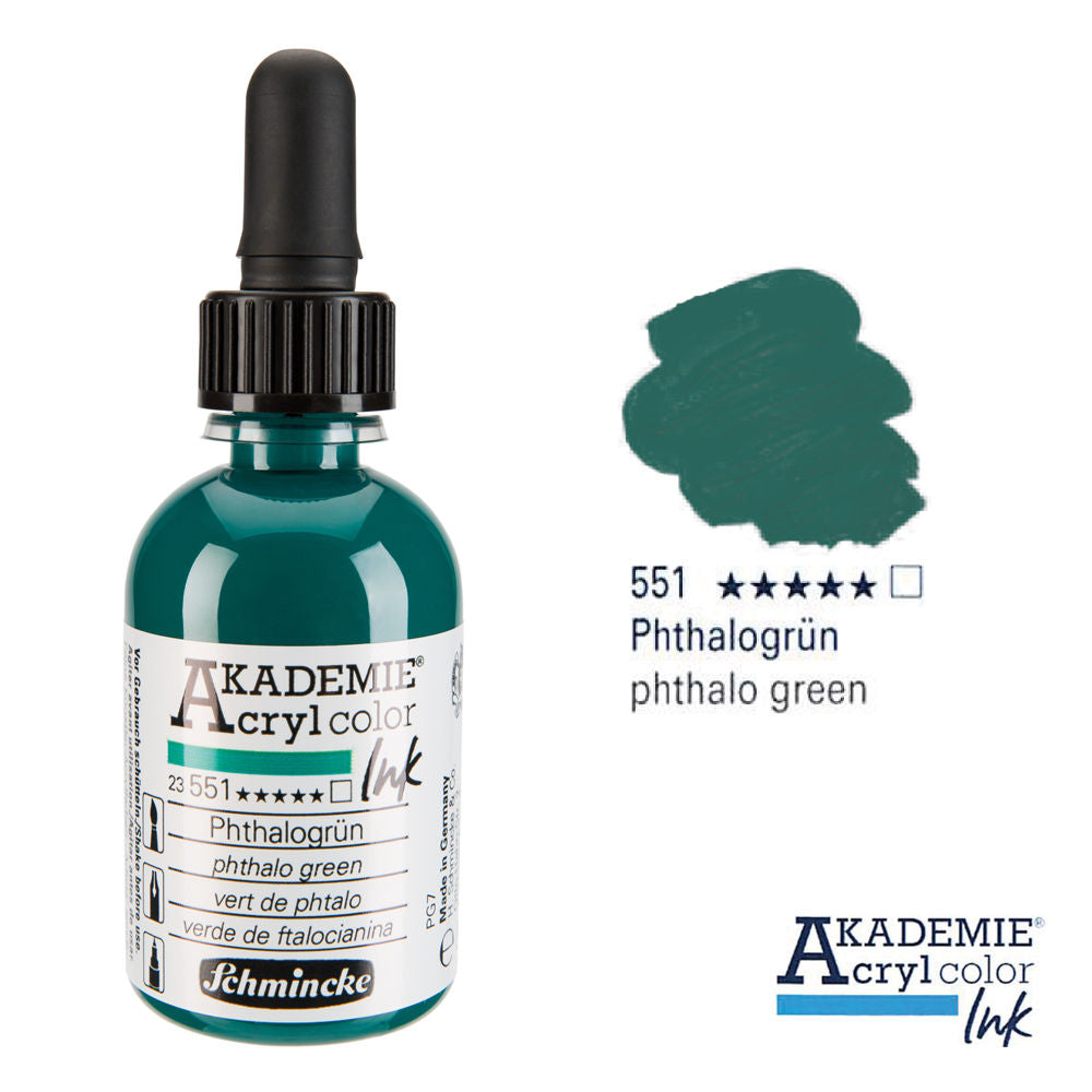 Schmincke Akademie Acrylic Colours Ink 50ml Bottles & Pipette