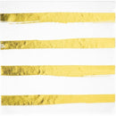 Unique Gold Stripes Luncheon Napkins 33x33 cm - Pack of 16