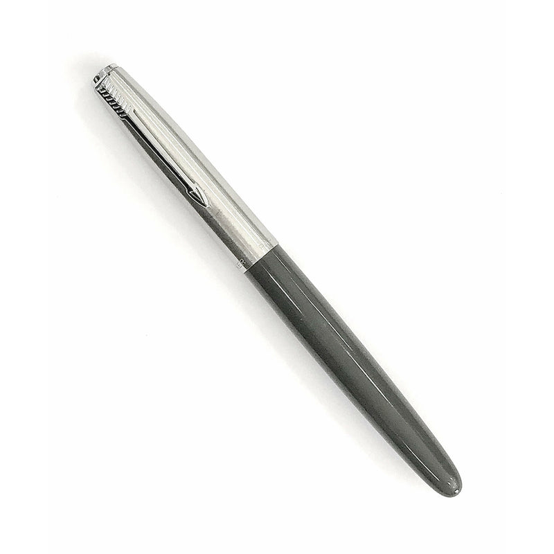 قلم حبر ريشة سائل باركر ٢١ رمادي كروم كلاسيكي عتيق جديد غير مستخدم