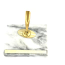 Gold Pen Stand Single Pen Natural Marble White