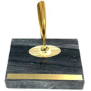 Gold Pen Stand Single Pen Natural Marble Grey