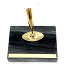Gold Pen Stand Single Pen Natural Marble Grey