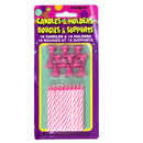 Unique Candles & Holders Pink - Pack of 18