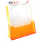 Usign Transparent Orange Acrylic Brochure Stand 230x256x82 mm A4 - Pack of 2