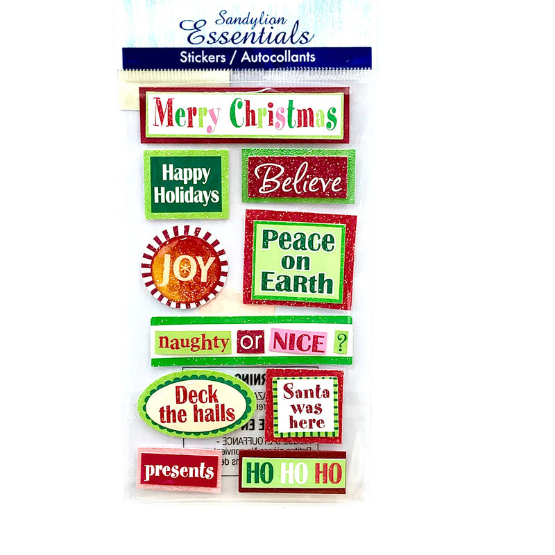 Limited Edition Sandy Lion Essentials Christmas Dimensional Stickers