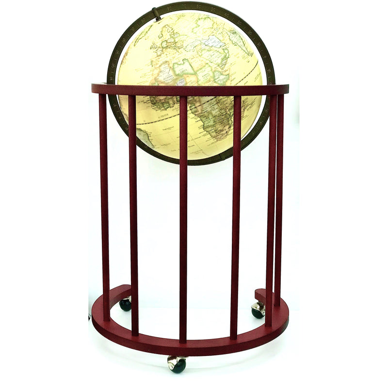 Bestar 17" / 43cm Floor Terrain Globe with Rotary Wood Stand