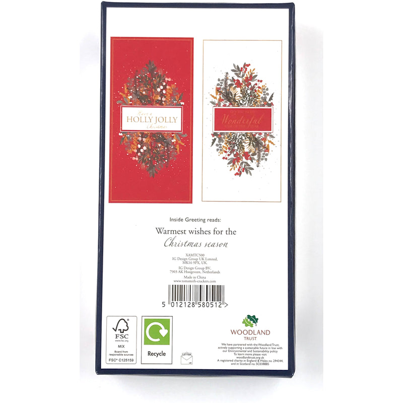 Tom Smith Luxury Christmas Greeting Cards with Envelopes - Box of 20