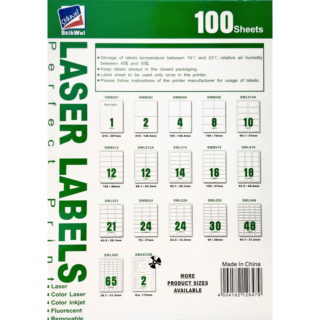 سعة 100 طبق A4 ليبل لاصق أبيض على – Istiklal Library