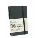 Notes & Dabbles Flynn Grey Hard Cover Plain Journal with Pen Holder - A6