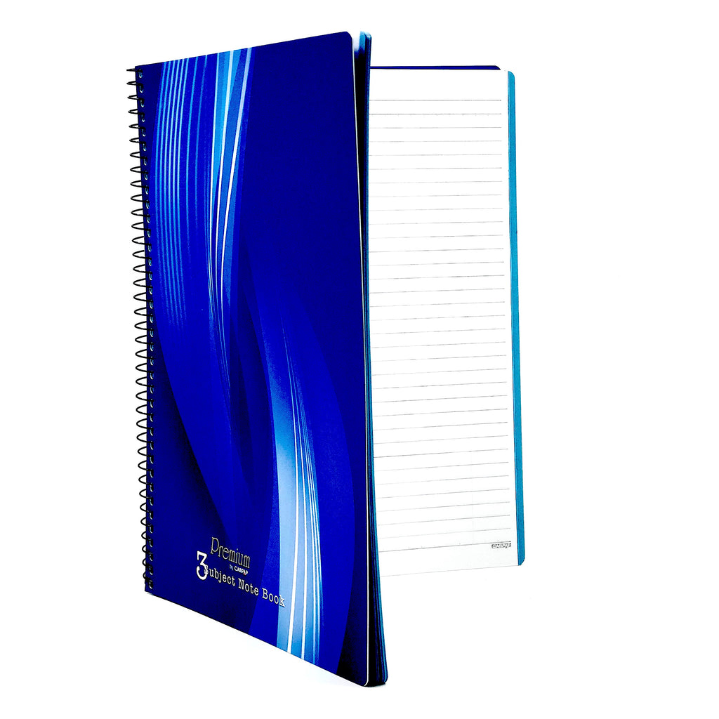 CampAp Premium 3 Subject Spiral Notebook 60GSM - A4 – Istiklal Library