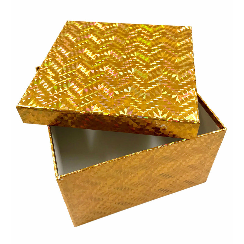 Eurowrap Holographic Gold Square Gift Box