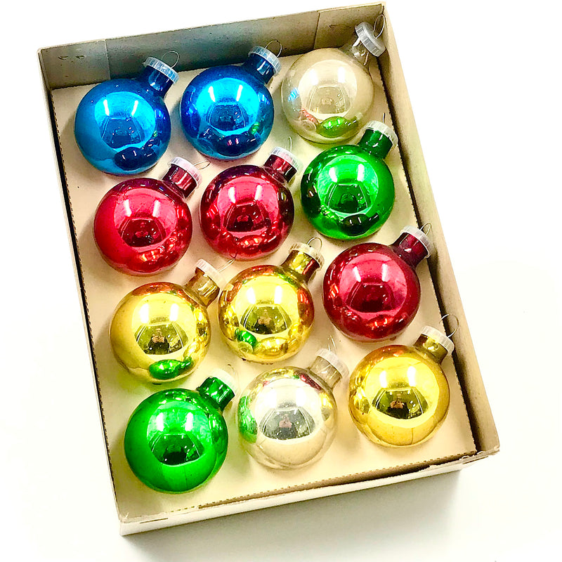 Christmas Mini Glass Balls Tree Decoration - Pack of 12