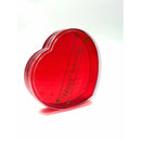 علبة اكريليك شفاف و ملون شكل قلب ١٥×١٥×٣،٥ سم