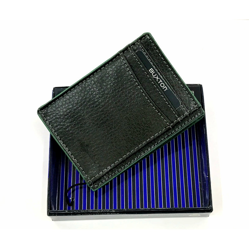 RFID  محفظة نقود و بطاقات جلد طبيعي بني باكستون  مع بطانة 