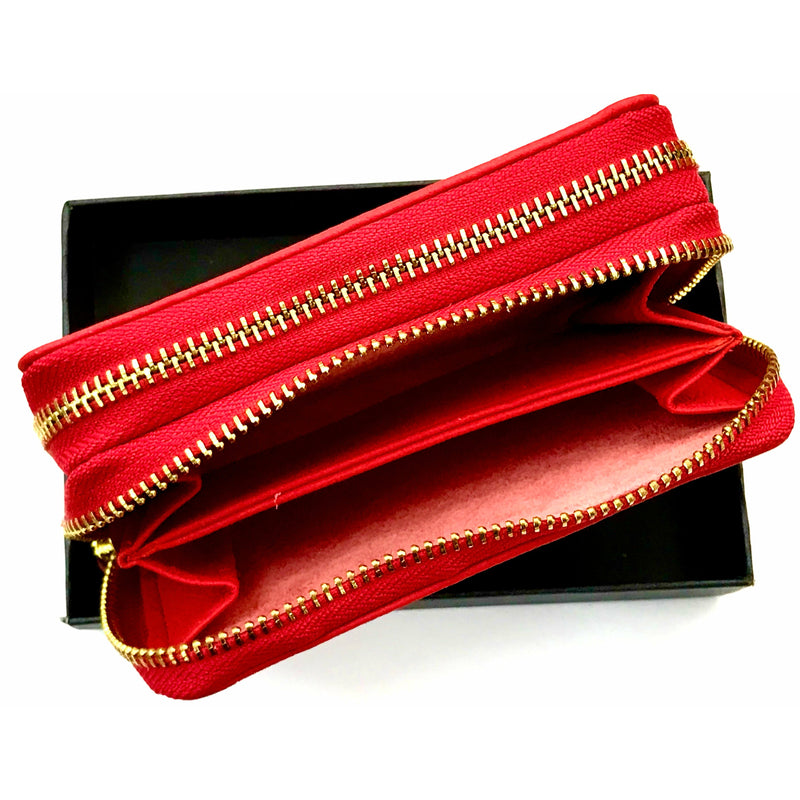 Special Offer Leather-Style Double Zipper Key Wallet  14x8x4cm