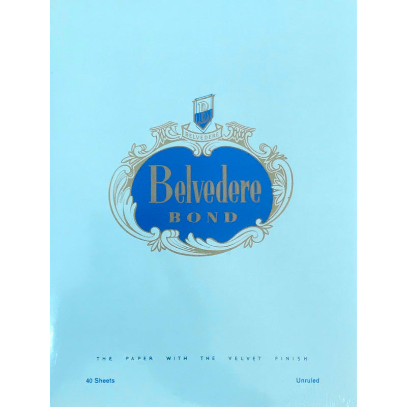 Vintage Belvedere Bond Writing Pad Velvet Finish 1 Ruled + 1 Unruled  40 Sheets -Pack of 2