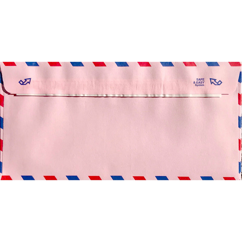 مغلفات رسائل بريد جوي ١١٥×٢٢٥ ملم لون وردي سعة ٥٠